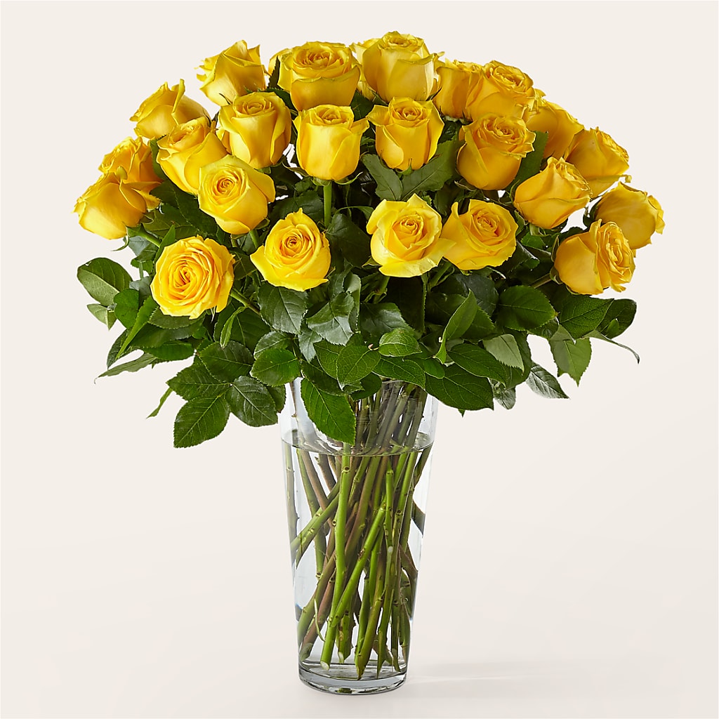 Long Stem Yellow Rose Bouquet – ANITA'S FLOWERS AND ICE CREAM LLC, Passaic NJ