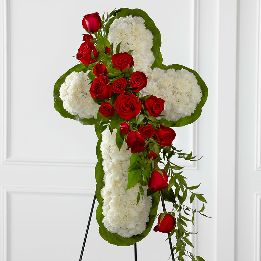 Floral Cross Easel – ANITA'S FLOWERS AND ICE CREAM LLC, Passaic NJ