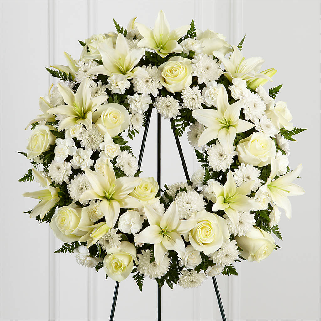 Treasured Tribute Wreath – ANITA'S FLOWERS AND ICE CREAM LLC, Passaic NJ