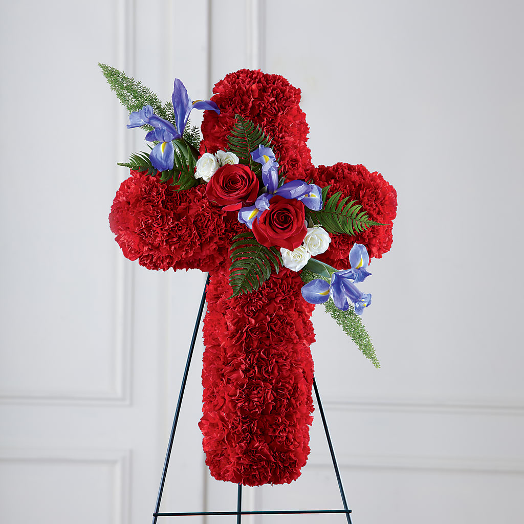 Faithful Hero Floral Cross – ANITA'S FLOWERS AND ICE CREAM LLC, Passaic NJ