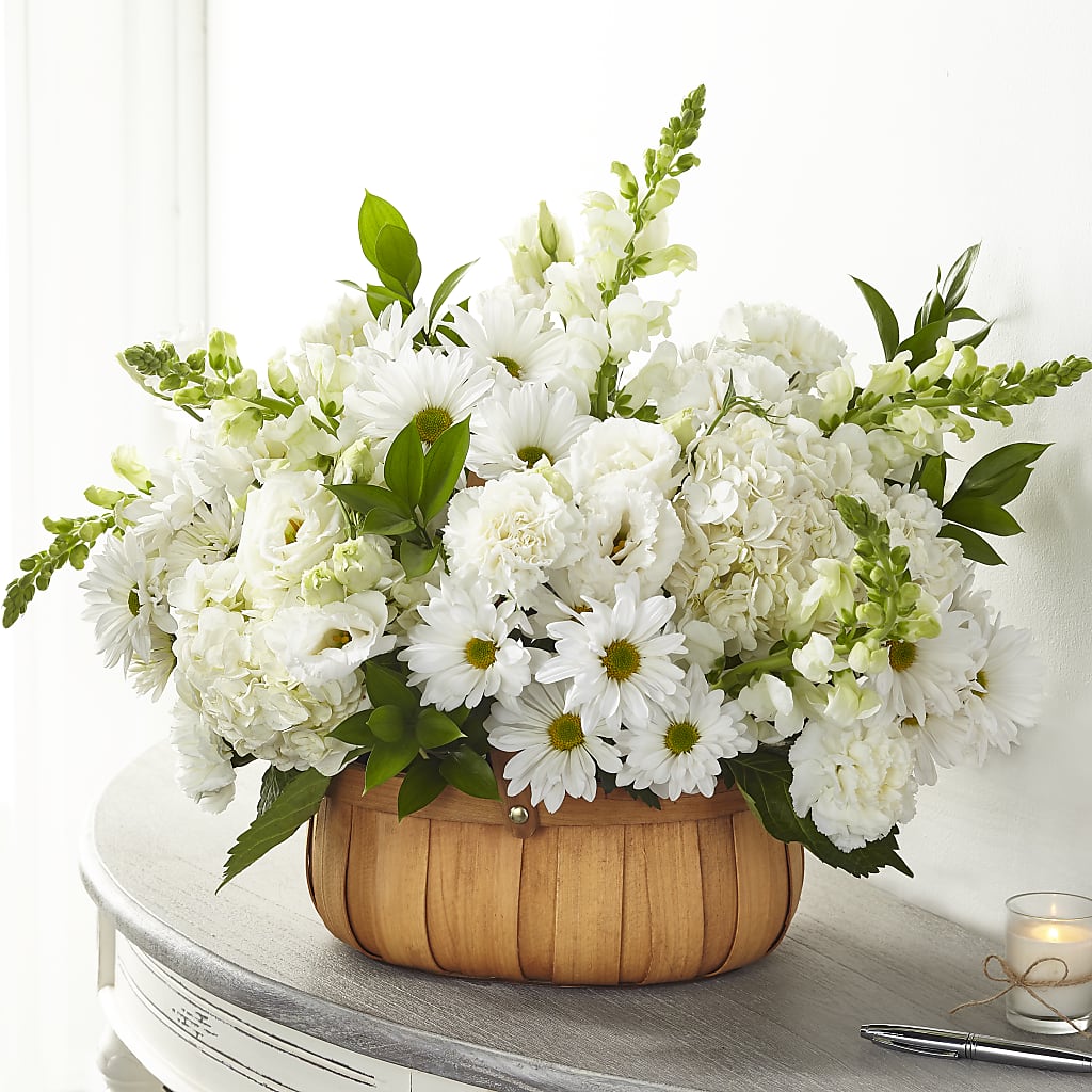 Pure Ivory Basket – ANITA'S FLOWERS AND ICE CREAM LLC, Passaic NJ
