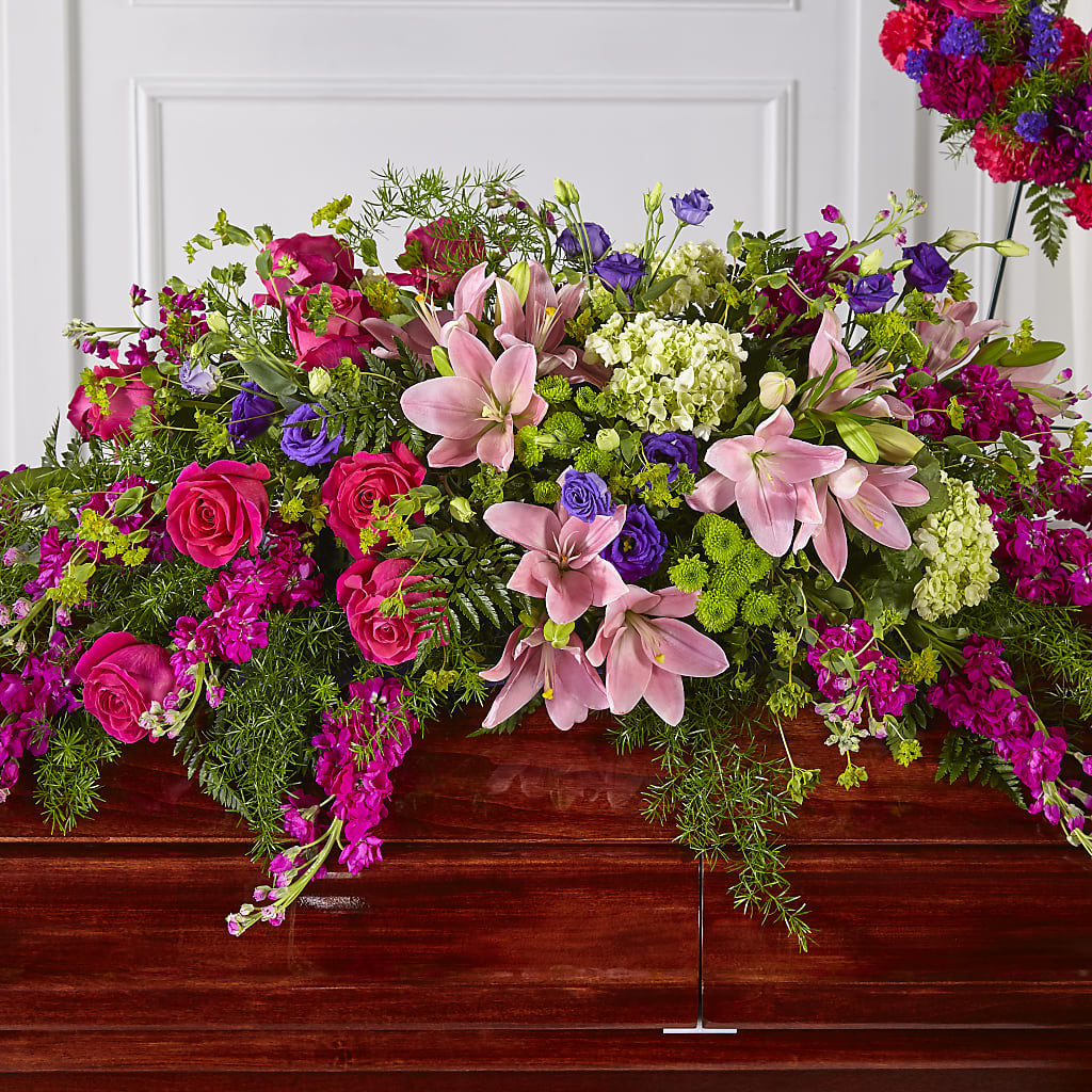 Radiant Tribute Casket Spray – ANITA'S FLOWERS AND ICE CREAM LLC, Passaic NJ