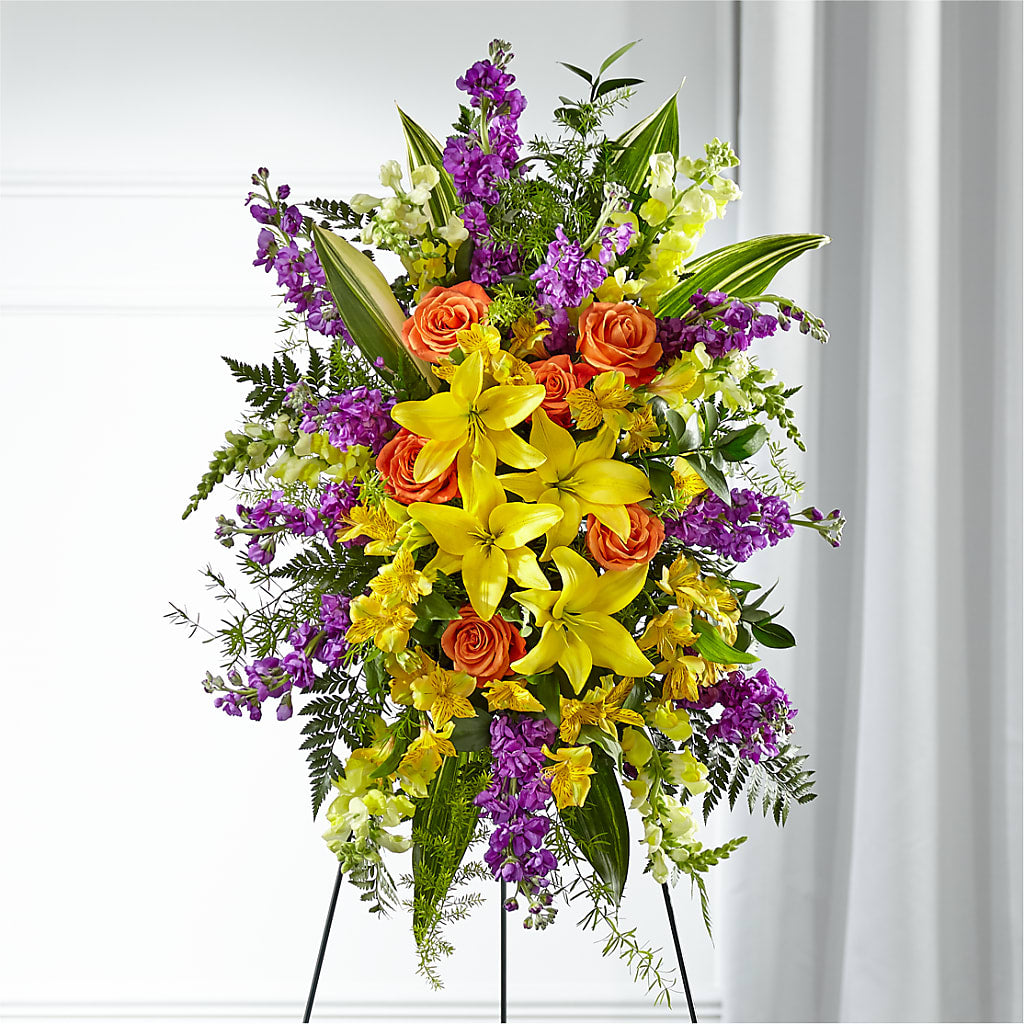Thoughtful Prayers Standing Spray – ANITA'S FLOWERS AND ICE CREAM LLC, Passaic NJ