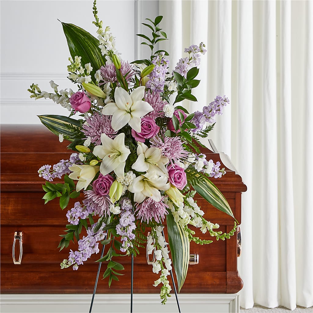 Grateful Hearts Standing Spray – ANITA'S FLOWERS AND ICE CREAM LLC, Passaic NJ