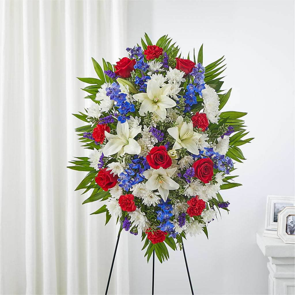 Cherished Service Standing Spray – ANITA'S FLOWERS AND ICE CREAM LLC, Passaic NJ