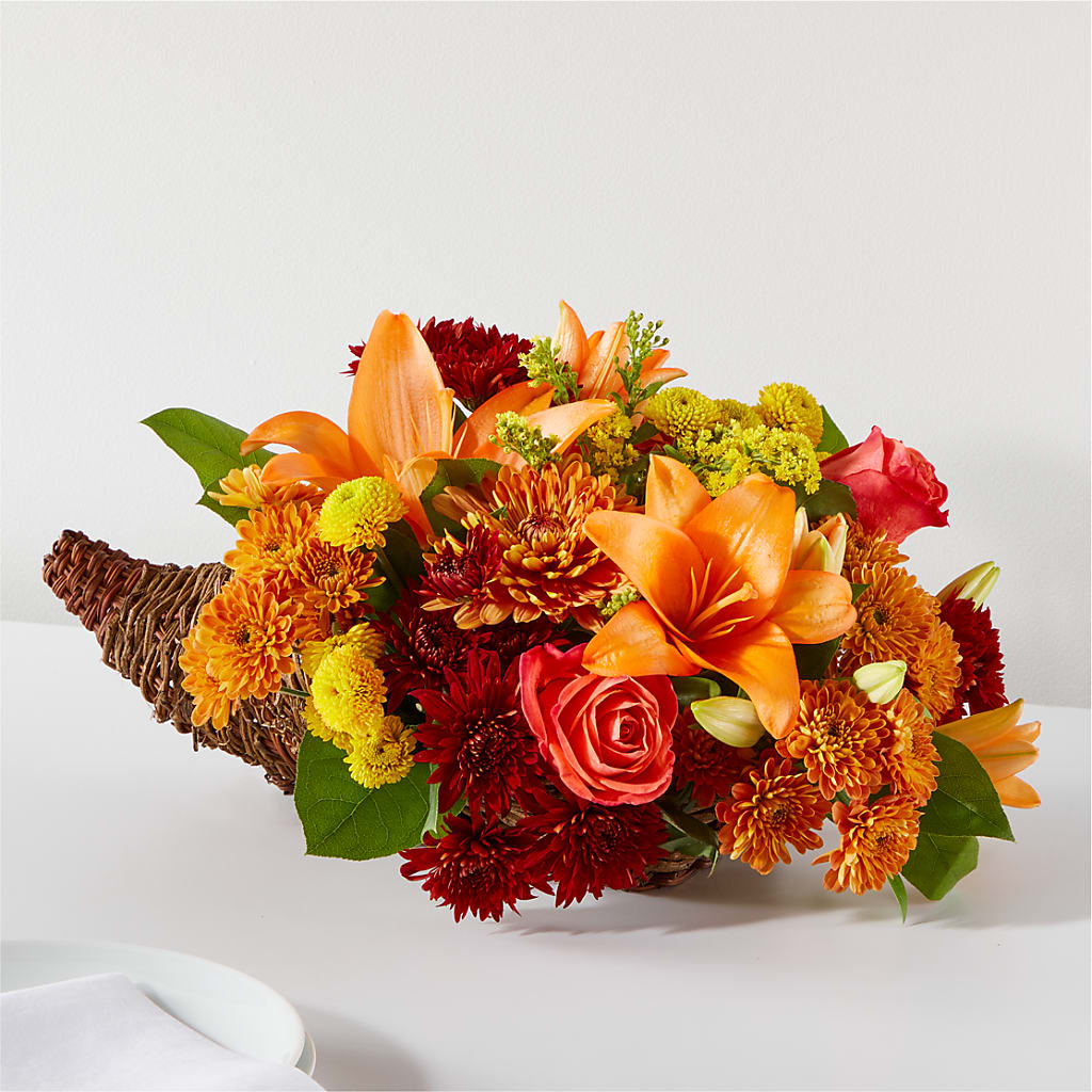 Bouquet of Blessings Cornucopia – ANITA'S FLOWERS AND ICE CREAM LLC, Passaic NJ