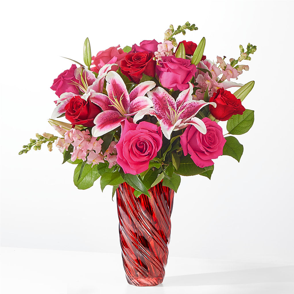 Always You Bouquet with Luxe Swirl Vase – ANITA'S FLOWERS AND ICE CREAM LLC, Passaic NJ