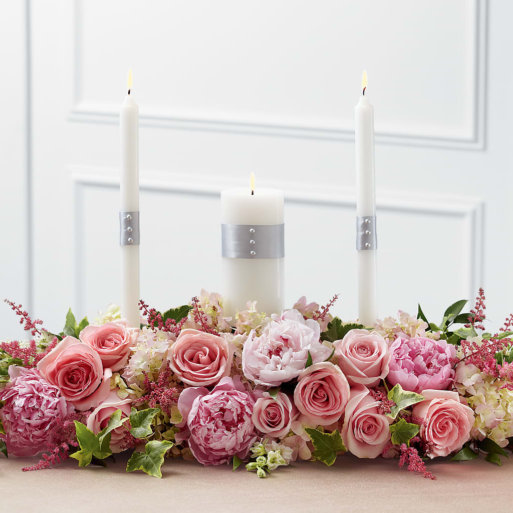 Worldwide Romance Unity Candle Arrangement – ANITA'S FLOWERS AND ICE CREAM LLC, Passaic NJ