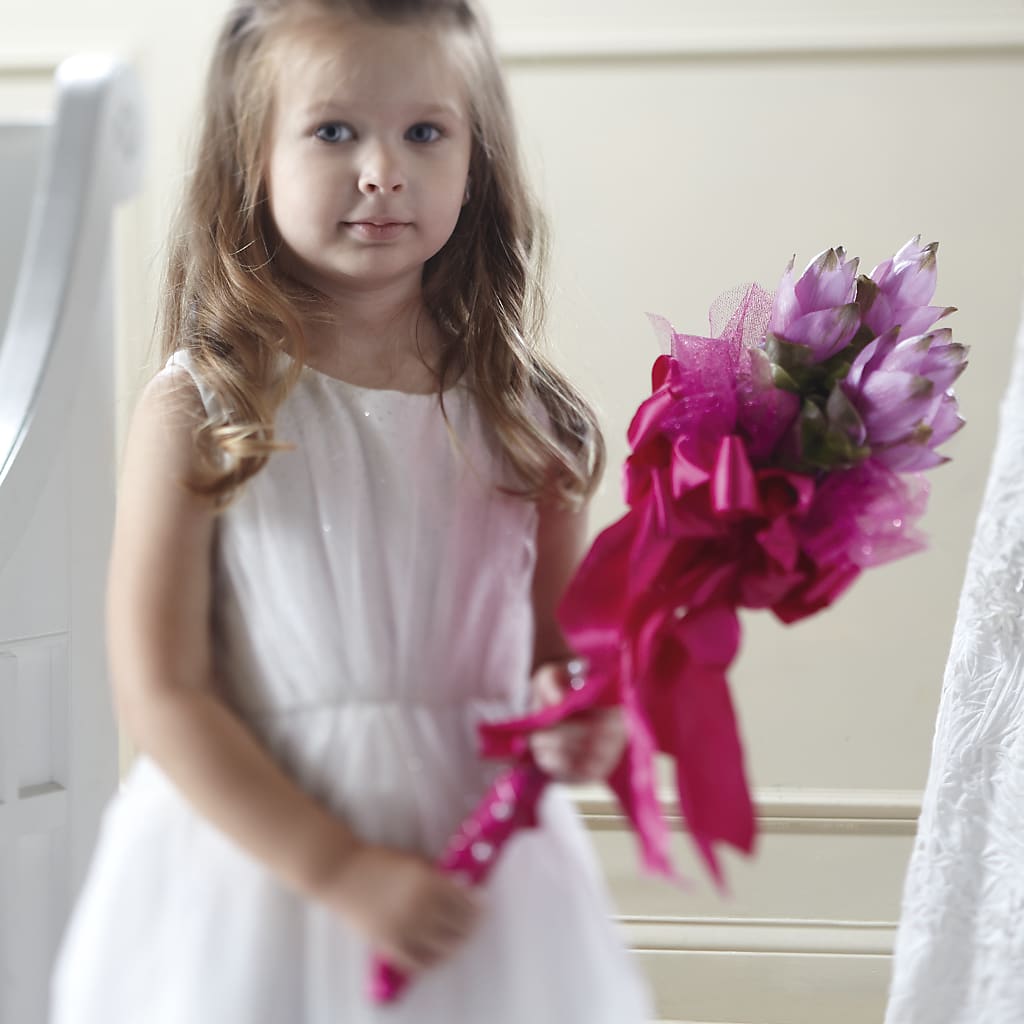 Sparkle Pink Flower Girl Bouquet – ANITA'S FLOWERS AND ICE CREAM LLC, Passaic NJ
