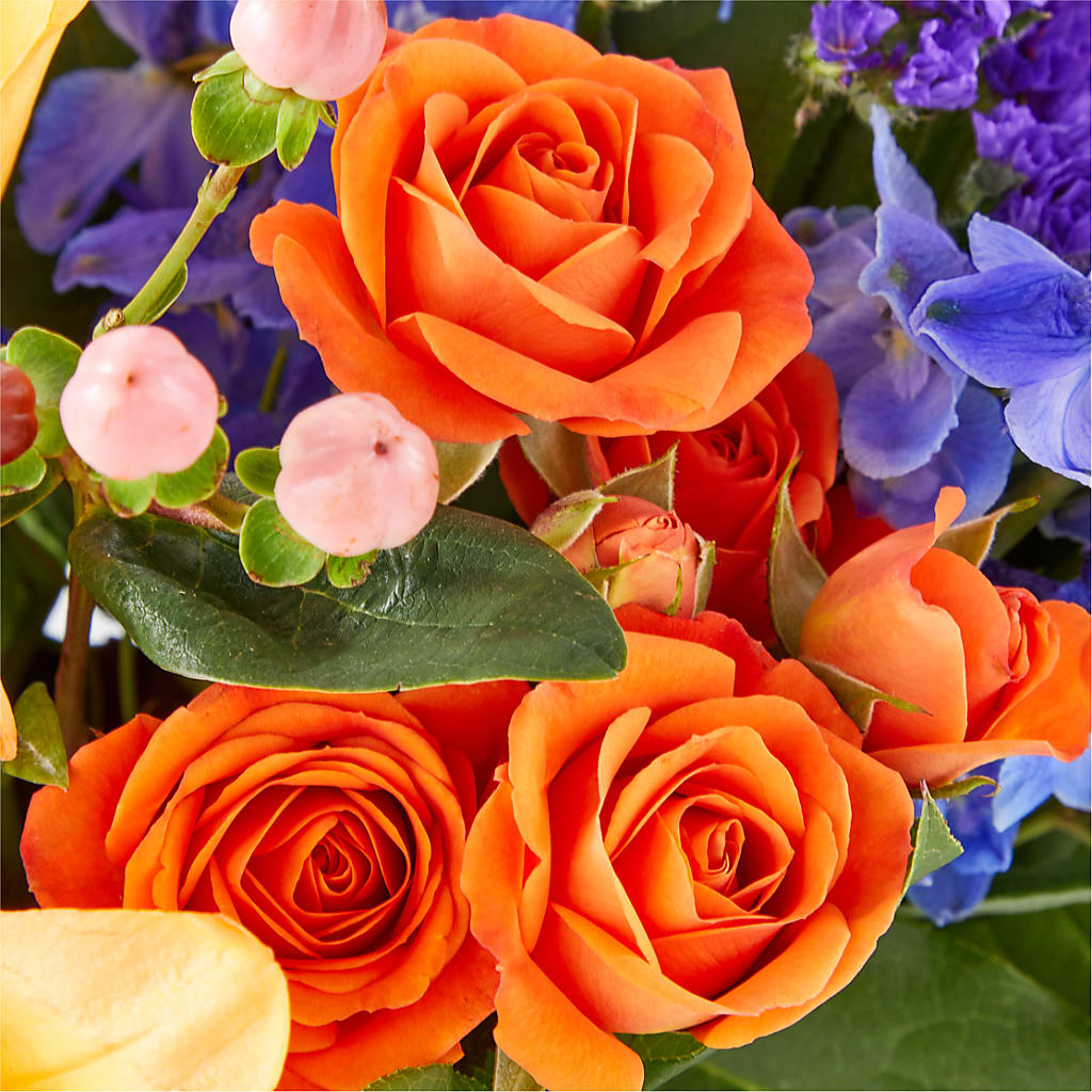 Radiant Citrus Box Bouquet – ANITA'S FLOWERS AND ICE CREAM LLC, Passaic NJ
