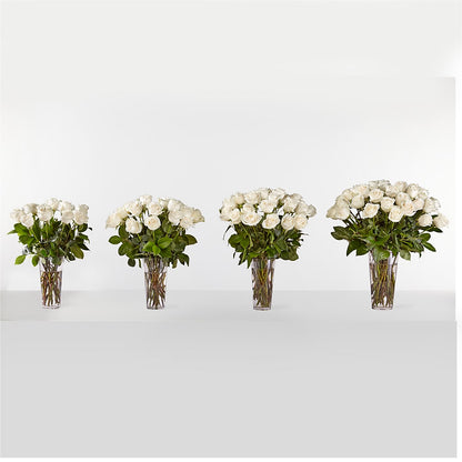 Long Stem White Rose Bouquet – ANITA'S FLOWERS AND ICE CREAM LLC, Passaic NJ