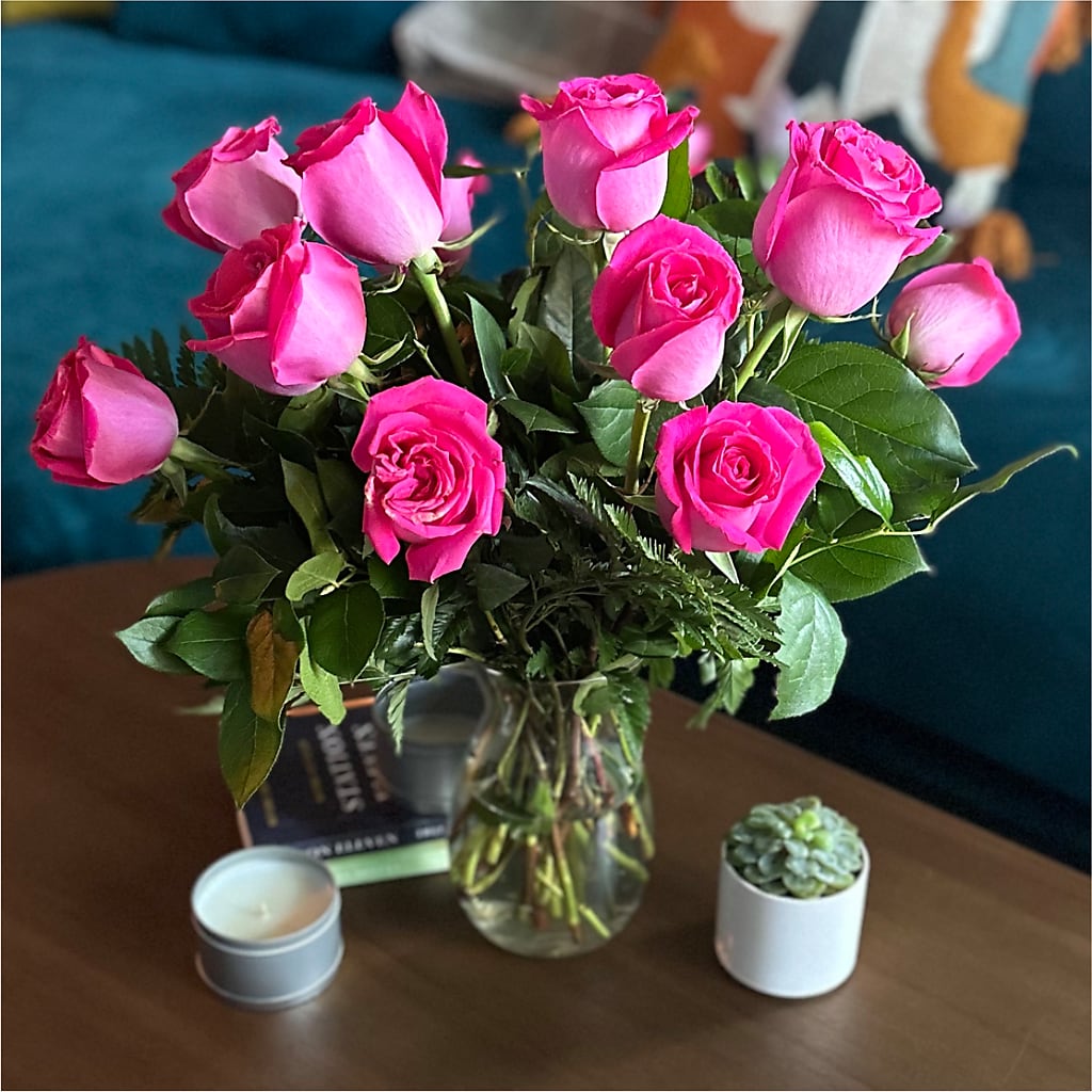Long Stem Pink Rose Bouquet – ANITA'S FLOWERS AND ICE CREAM LLC, Passaic NJ