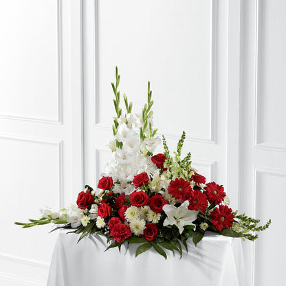Crimson & White Arrangement – ANITA'S FLOWERS AND ICE CREAM LLC, Passaic NJ