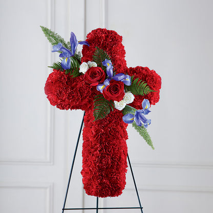 Faithful Hero Floral Cross – ANITA'S FLOWERS AND ICE CREAM LLC, Passaic NJ
