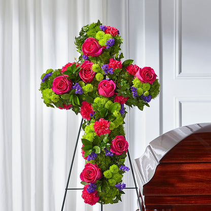 Tribute Rose Floral Cross – ANITA'S FLOWERS AND ICE CREAM LLC, Passaic NJ