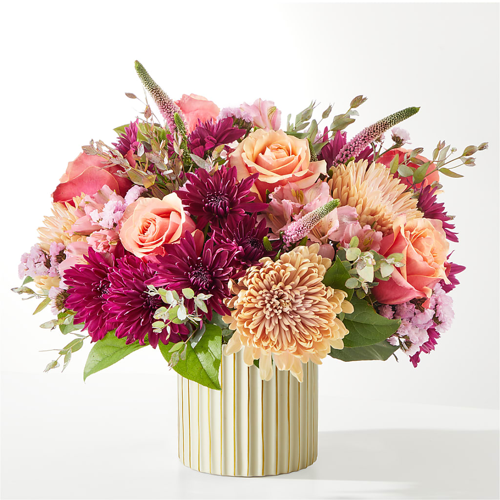 Berry Cobbler Bouquet with Ivory Vase – ANITA'S FLOWERS AND ICE CREAM LLC, Passaic NJ