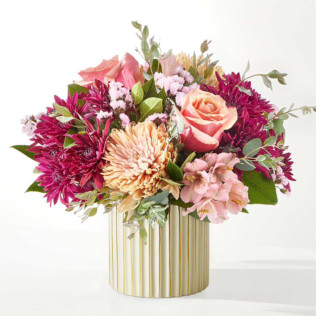 Berry Cobbler Bouquet with Ivory Vase – ANITA'S FLOWERS AND ICE CREAM LLC, Passaic NJ