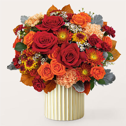 Merlot Bouquet with Ivory Vase – ANITA'S FLOWERS AND ICE CREAM LLC, Passaic NJ