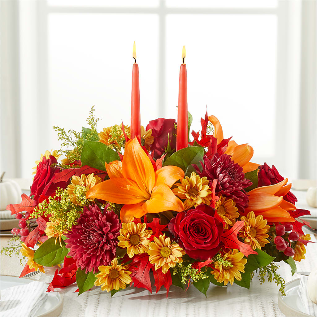 Autumn's Embrace Centerpiece – ANITA'S FLOWERS AND ICE CREAM LLC, Passaic NJ