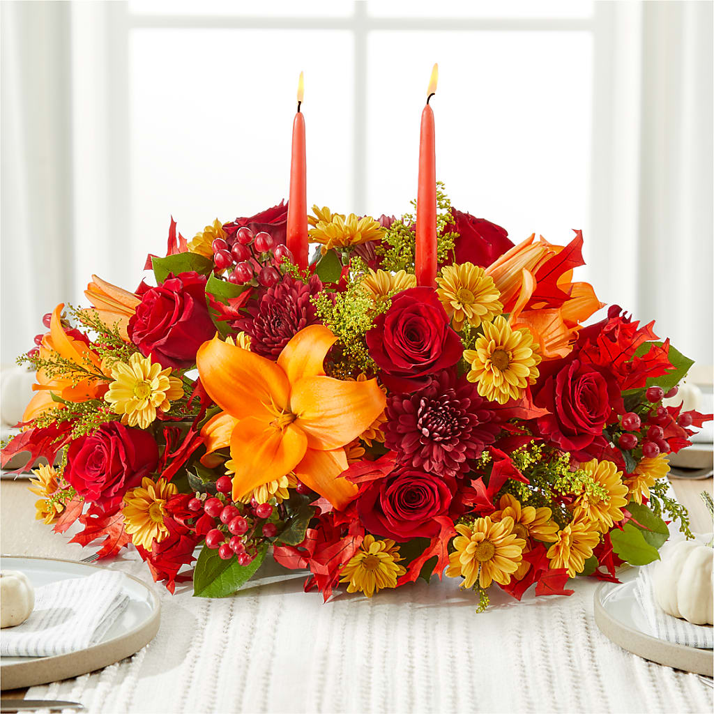 Autumn's Embrace Centerpiece – ANITA'S FLOWERS AND ICE CREAM LLC, Passaic NJ
