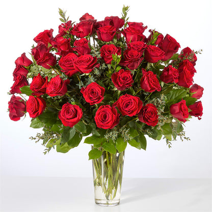 Forever Yours Fifty Stem Red Rose Bouquet – ANITA'S FLOWERS AND ICE CREAM LLC, Passaic NJ