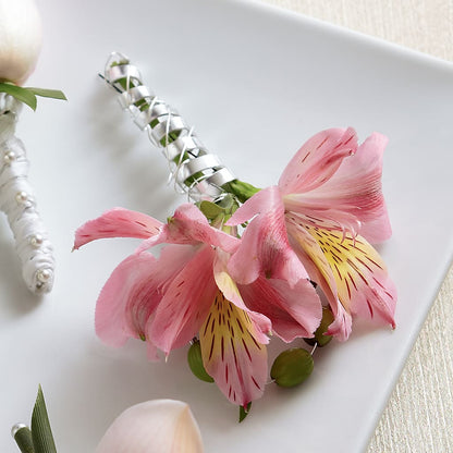 Pink Peruvian Lily Boutonniere – ANITA'S FLOWERS AND ICE CREAM LLC, Passaic NJ