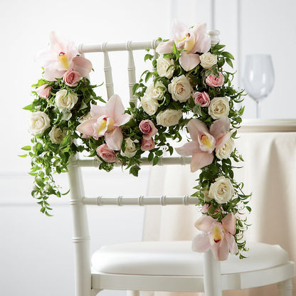 Orchid Rose Chair Décor – ANITA'S FLOWERS AND ICE CREAM LLC, Passaic NJ