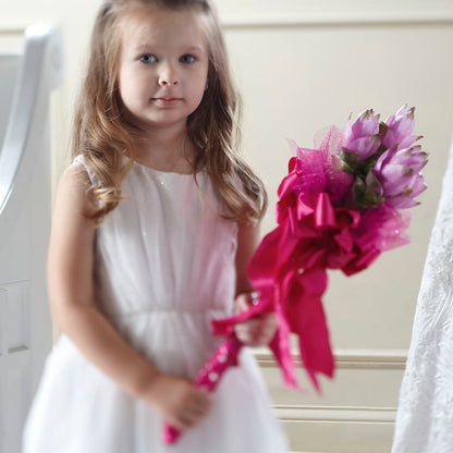 Sparkle Pink Flower Girl Bouquet – ANITA'S FLOWERS AND ICE CREAM LLC, Passaic NJ